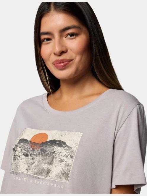 Columbia Ruby Springs Graphic Scoop Neck Short Sleeve Shirt női rövid ujjú póló szürke színben 5
