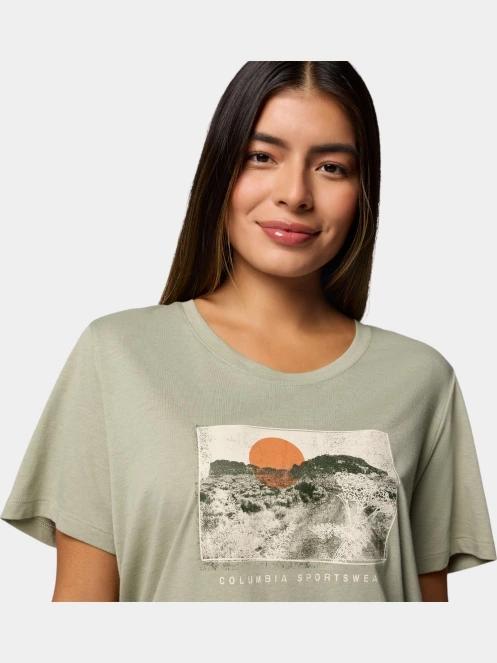 Columbia Ruby Springs Graphic Scoop Neck Short Sleeve Shirt női rövid ujjú póló zöld színben 5