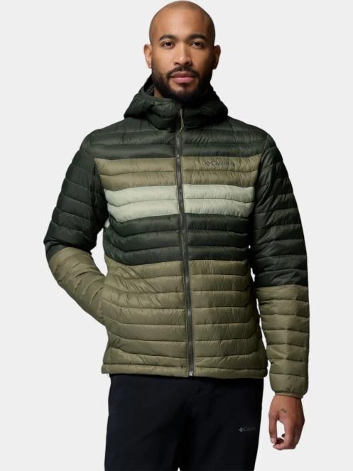 Columbia Powder Pass Hooded Jacket férfi steppelt átmeneti kabát zöld színben 2
