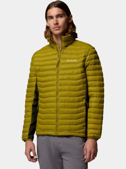Columbia Powder Pass Hybrid Jacket férfi steppelt átmeneti kabát zöld színben 2