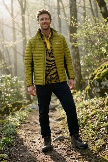 Columbia Powder Pass Hybrid Jacket férfi steppelt átmeneti kabát zöld színben 11