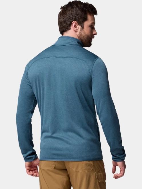 Columbia Essential Hike Grid Fleece Full Zip férfi polár pulóver kék színben 4