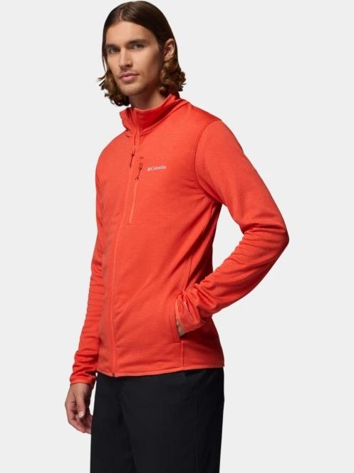Columbia Essential Hike Grid Fleece Full Zip férfi polár pulóver piros színben 3