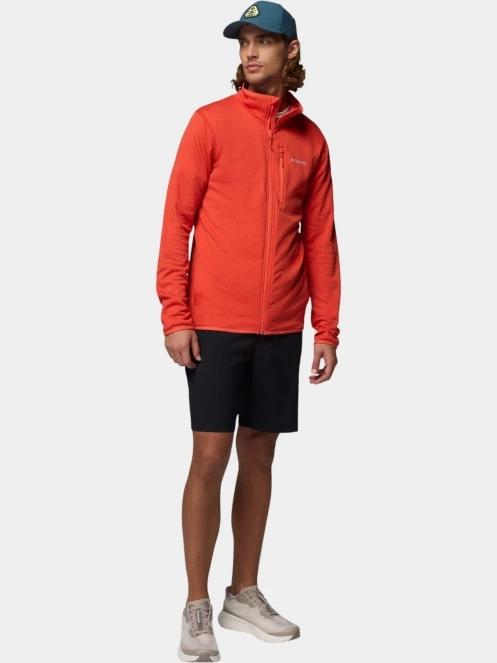 Columbia Essential Hike Grid Fleece Full Zip férfi polár pulóver piros színben 5