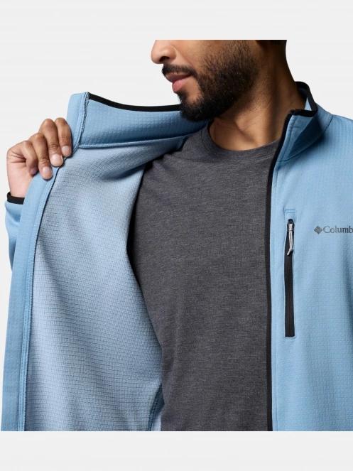 Columbia Essential Hike Grid Fleece Full Zip férfi polár pulóver kék színben 7
