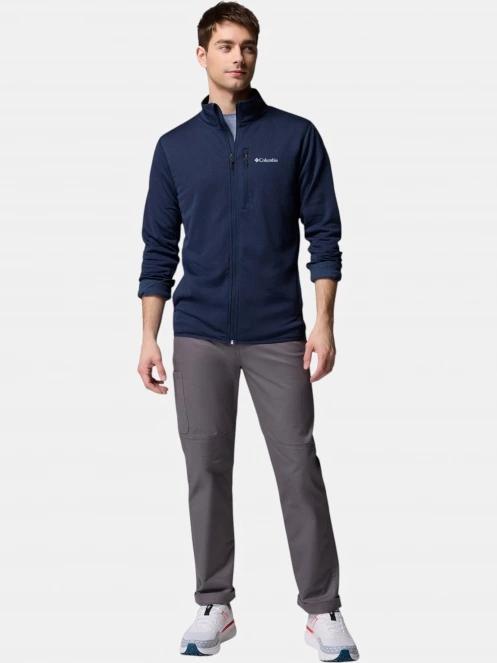 Columbia Essential Hike Grid Fleece Full Zip férfi polár pulóver sötétkék színben 5