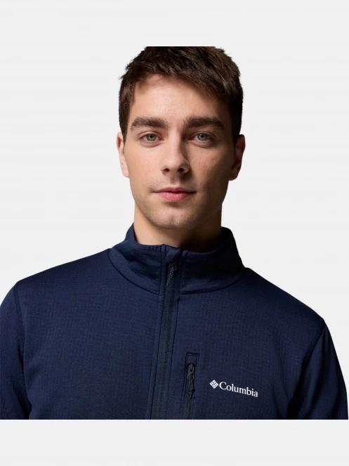 Columbia Essential Hike Grid Fleece Full Zip férfi polár pulóver sötétkék színben 6
