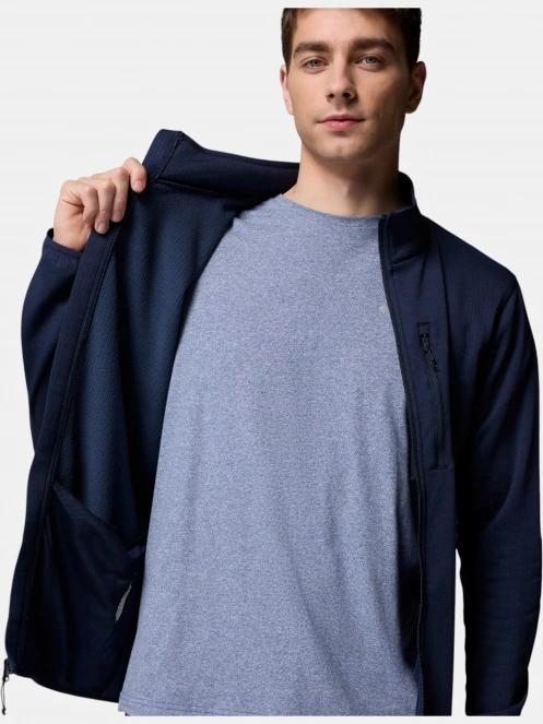 Columbia Essential Hike Grid Fleece Full Zip férfi polár pulóver sötétkék színben 7