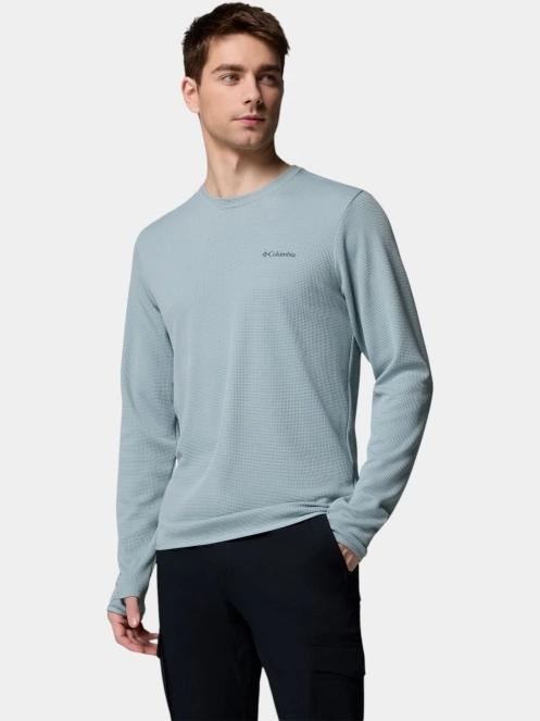 Columbia Tech Trail Utility Warm Long Sleeve Crew férfi hosszú ujjú sport póló kék színben 2