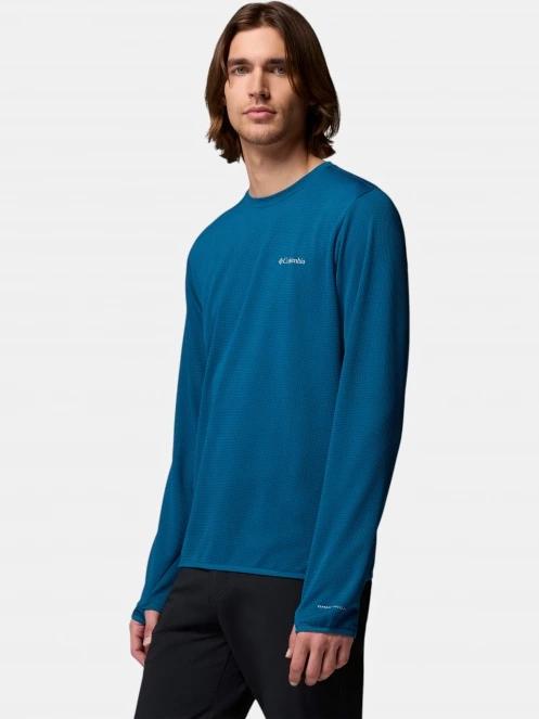 Columbia Tech Trail Utility Warm Long Sleeve Crew férfi hosszú ujjú sport póló kék színben 3