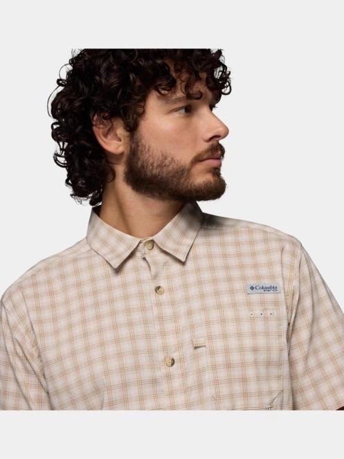 Columbia Harbor Peak Short Sleeve Shirt férfi rövid ujjú ing homok színben 7