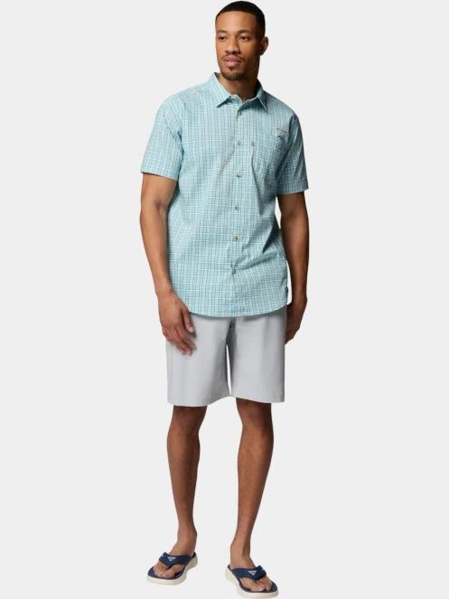 Columbia Harbor Peak Short Sleeve Shirt férfi rövid ujjú ing világoskék színben 5