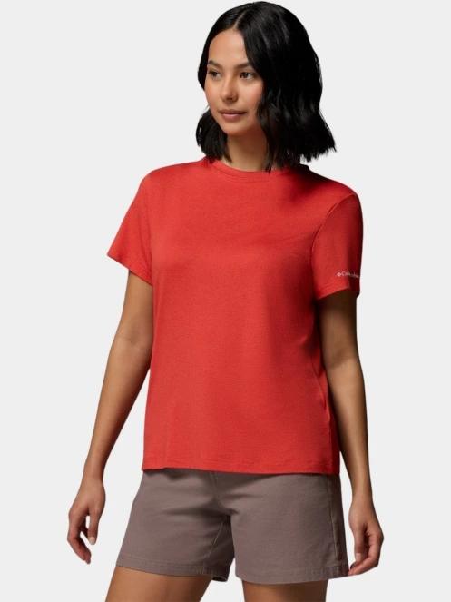 Columbia Parsons Point Short Sleeve Logo Tee női rövid ujjú sport póló piros színben 3