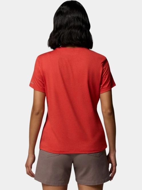 Columbia Parsons Point Short Sleeve Logo Tee női rövid ujjú sport póló piros színben 4