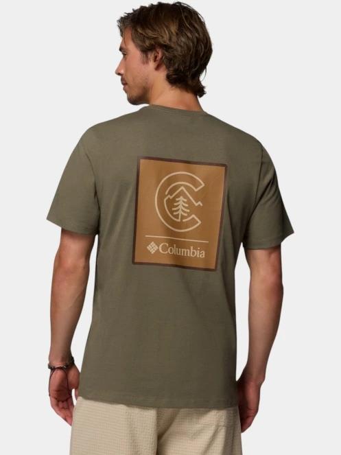 Columbia CSC Logo Back Tee férfi rövid ujjú póló zöld színben 4