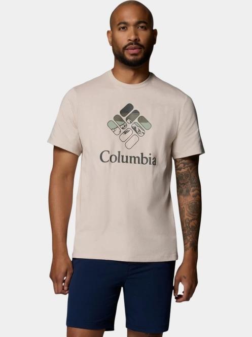Columbia CSC Seasonal Graphic Tee férfi rövid ujjú póló homok színben 2
