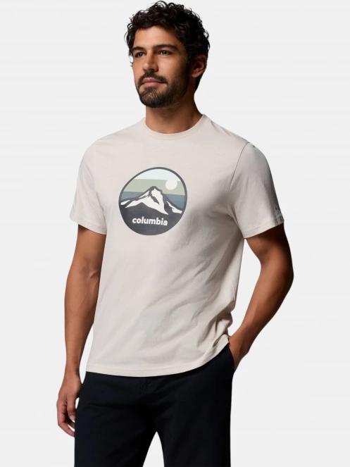 Columbia CSC Seasonal Graphic Tee férfi rövid ujjú póló homok színben 3