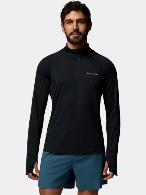 Columbia Stealth Spring Long Sleeve Half Zip Tee férfi hosszú ujjú sport póló fekete színben 2