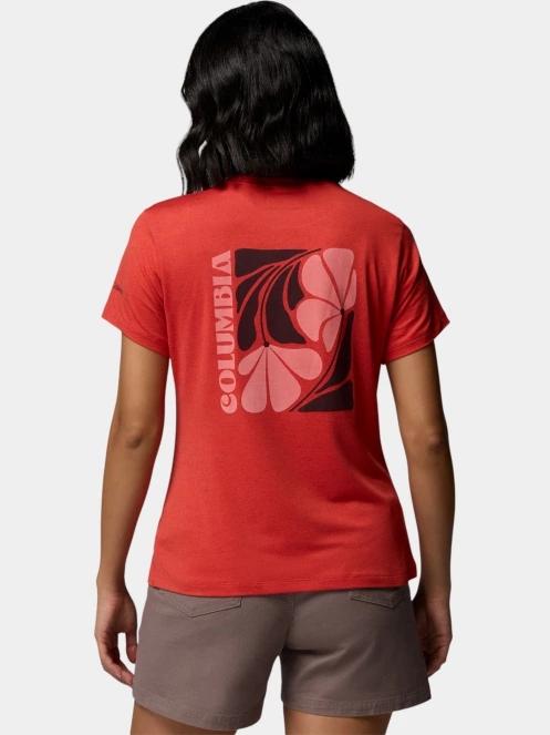 Columbia Parsons Point Back Graphic Tee női rövid ujjú póló piros színben 4