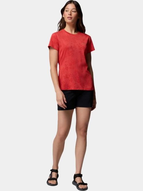 Columbia Bluebird Canyon II Short Sleeve Crew női rövid ujjú sport póló piros színben 5