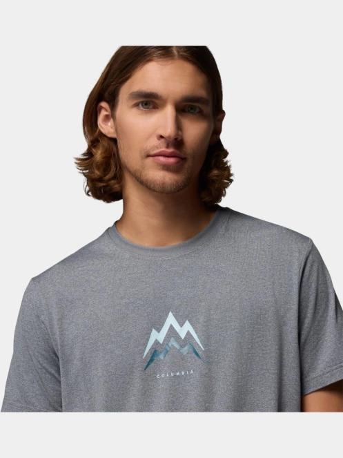 Columbia Parsons Point Short Sleeve Graphic Tee férfi rövid ujjú sport póló szürke színben 7