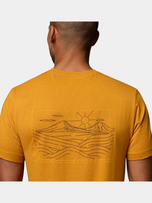Columbia Parsons Point Short Sleeve Back Graphic Tee férfi rövid ujjú sport póló narancssárga színben 7