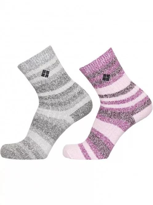 Columbia 2PP SUPER SOFT MICROPOLY CANION STRIPE CREW női zokni lila színben 2