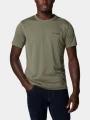 Columbia Zero Rules Short Sleeve Shirt férfi rövid ujjú sport póló zöld színben 1