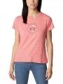 Columbia Sloan Ridge Graphic Short Sleeve Tee női rövid ujjú póló piros színben 1